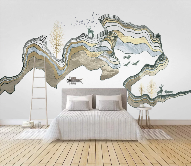 3D Boat Fawn WC1701 Wall Murals