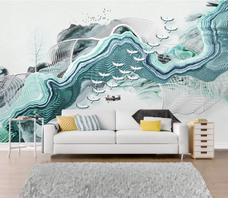 3D Big Wild Geese WC1550 Wall Murals