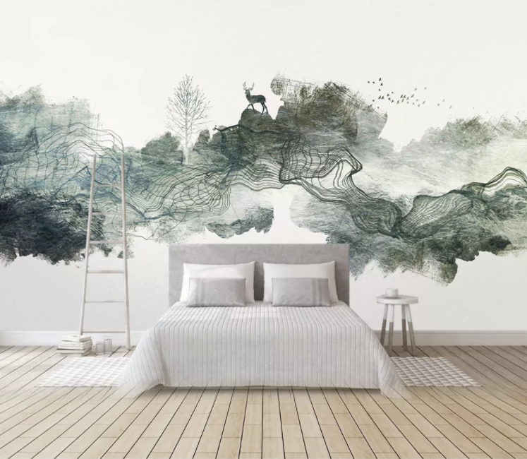 3D Black Fawn WC1486 Wall Murals