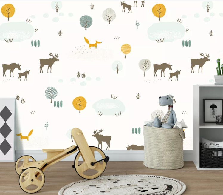 3D Fawn Fox WC1434 Wall Murals