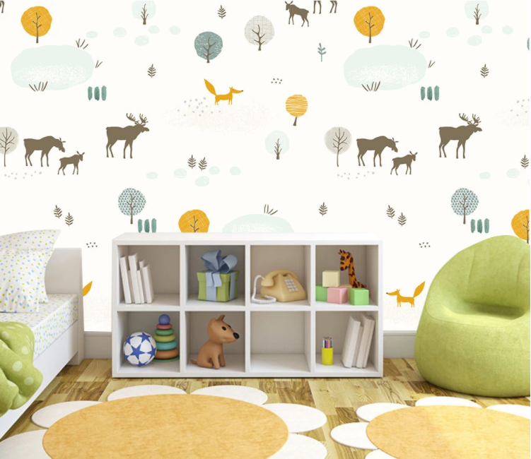 3D Fawn Fox WC1434 Wall Murals