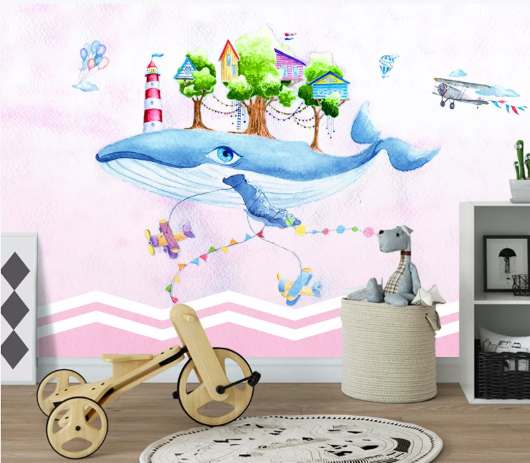 3D Whale Tree WC1118 Wall Murals