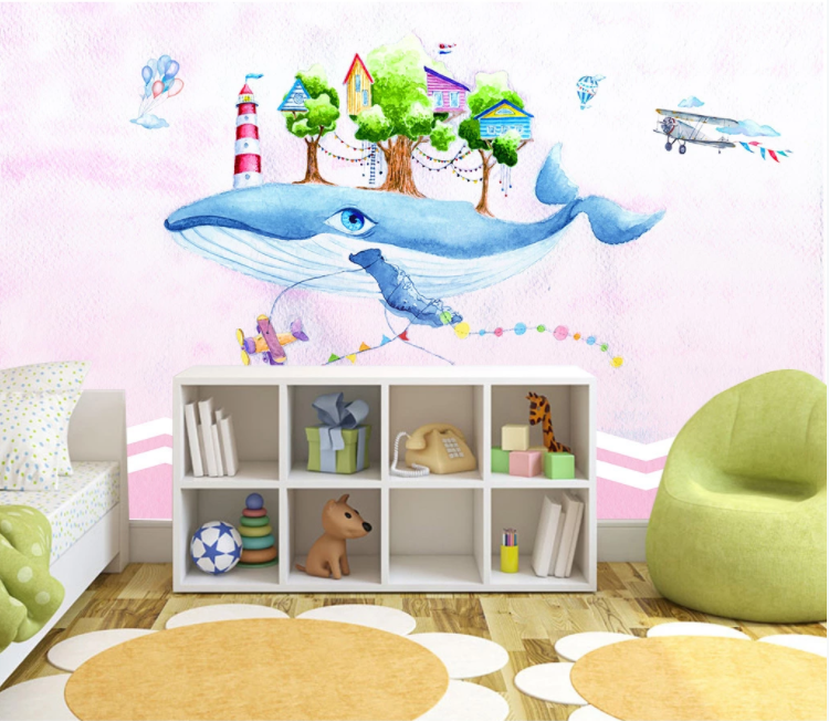 3D Whale Tree WC1118 Wall Murals