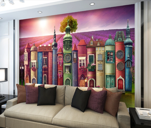 3D Color House WC356 Wall Murals