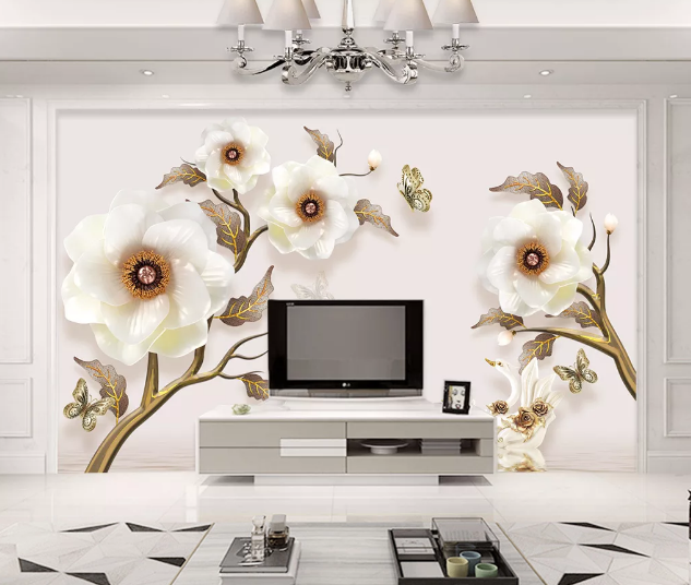 3D Plum Pearl WC2146 Wall Murals