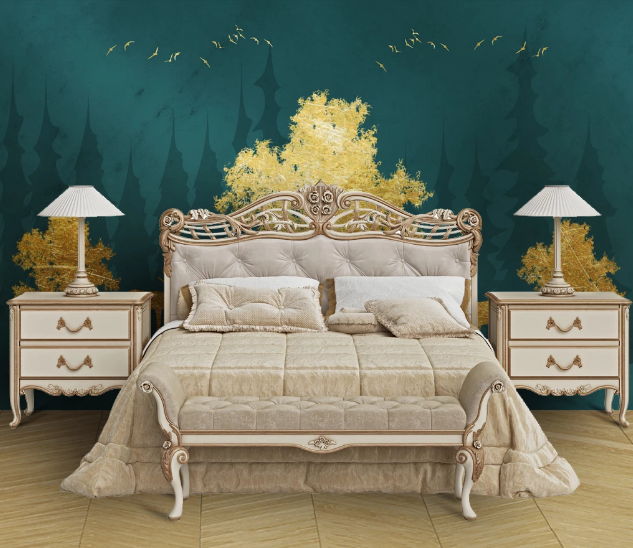 3D Golden Tree WC1953 Wall Murals