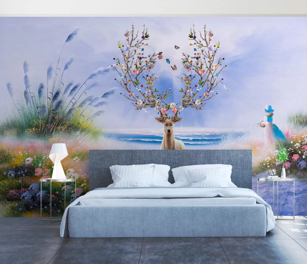 3D Fawn Butterfly WC990 Wall Murals