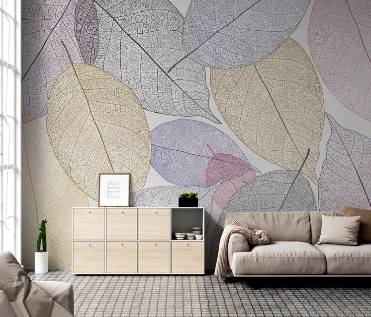 3D Transparent Leaves WC2329 Wall Murals