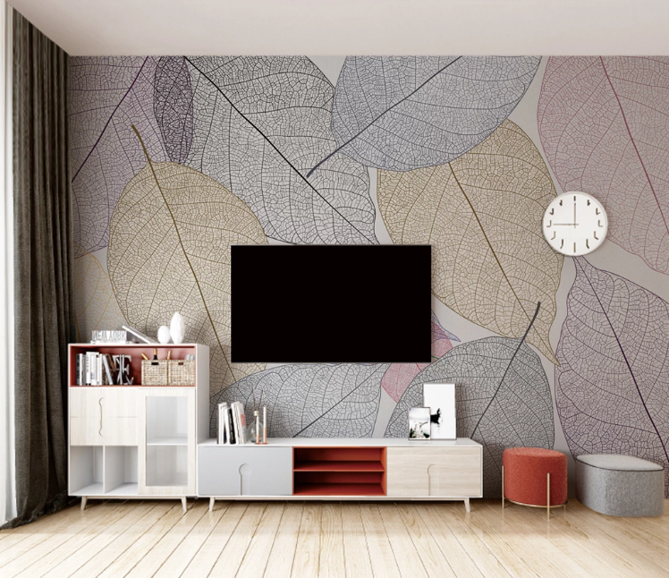 3D Transparent Leaves WC2329 Wall Murals