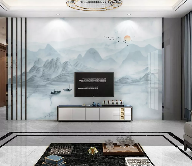 3D Mountain Lake WC2300 Wall Murals