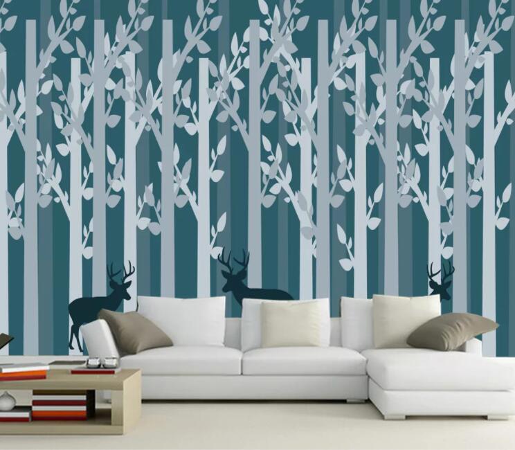 3D Leaf Deer WC1307 Wall Murals