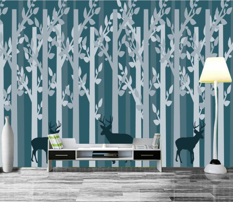 3D Leaf Deer WC1307 Wall Murals