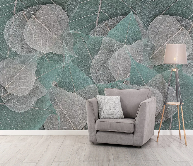 3D Texture Leaves WC2271 Wall Murals