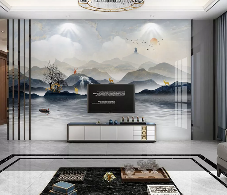 3D Waterfall Lake WC2260 Wall Murals