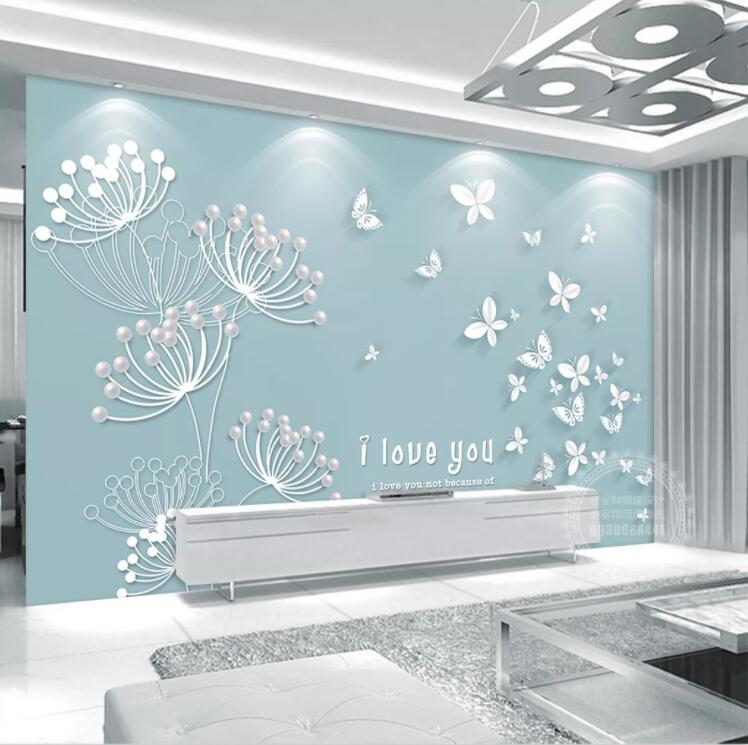 3D White Butterfly WC478 Wall Murals