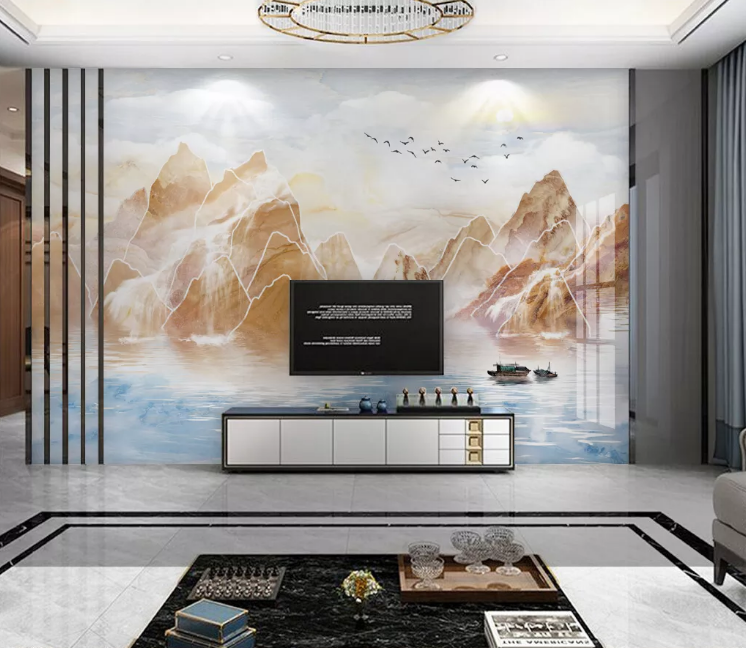 3D Blue Lake WC2236 Wall Murals