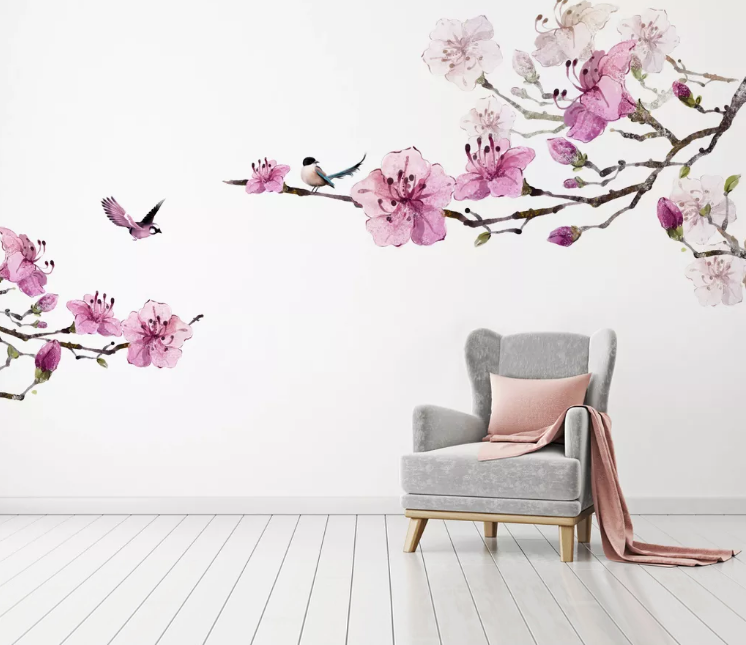 3D Plum Tree Bird WC1850 Wall Murals