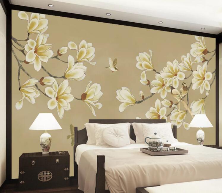 3D Yellow Plum WC2042 Wall Murals