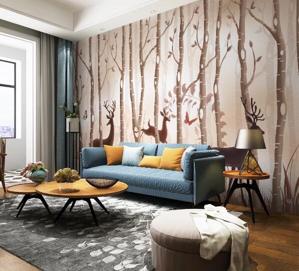 3D Deer Forest WC1866 Wall Murals