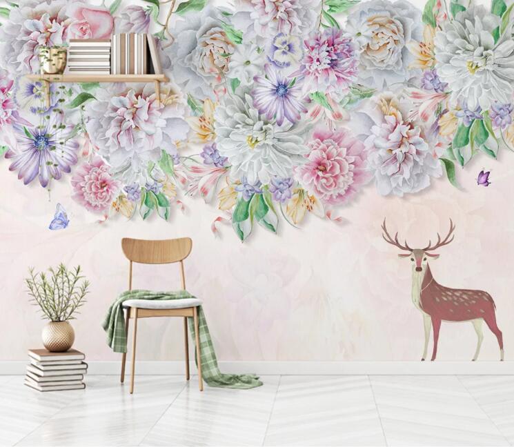 3D Lush Peony Flower WC961 Wall Murals