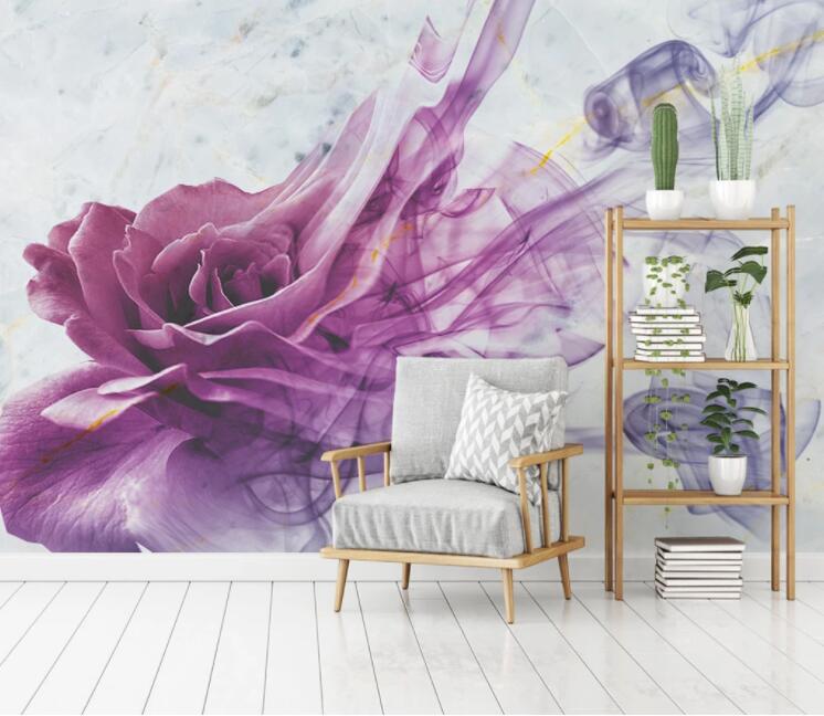 3D Purple Rose WC947 Wall Murals