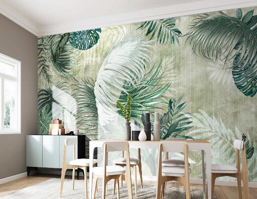 3D Green Leaf WC1748 Wall Murals