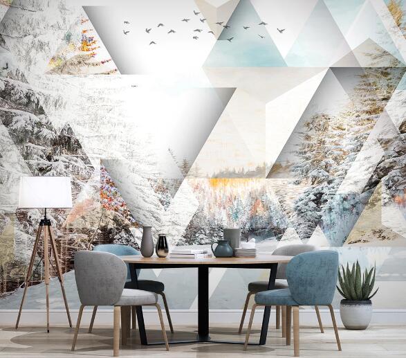 3D Forest Snow WC1685 Wall Murals