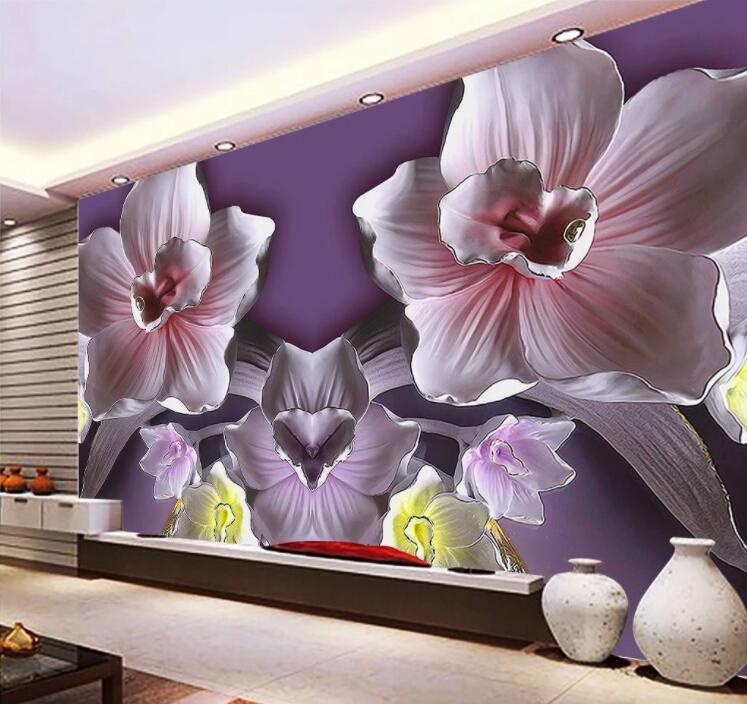 3D Ceramic Safflower WC856 Wall Murals