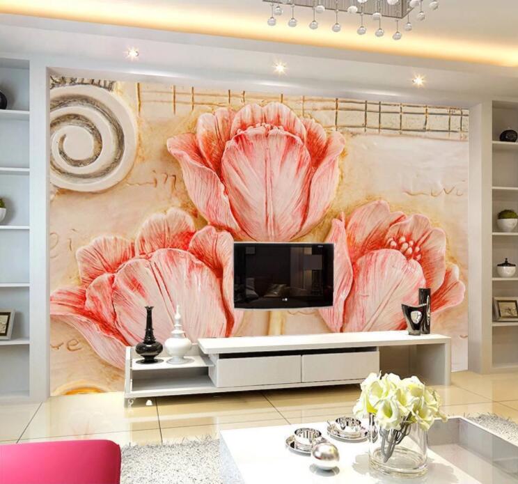 3D Red Tulip WC854 Wall Murals