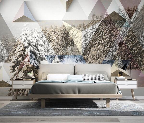 3D Fir Tree Snow WC1648 Wall Murals