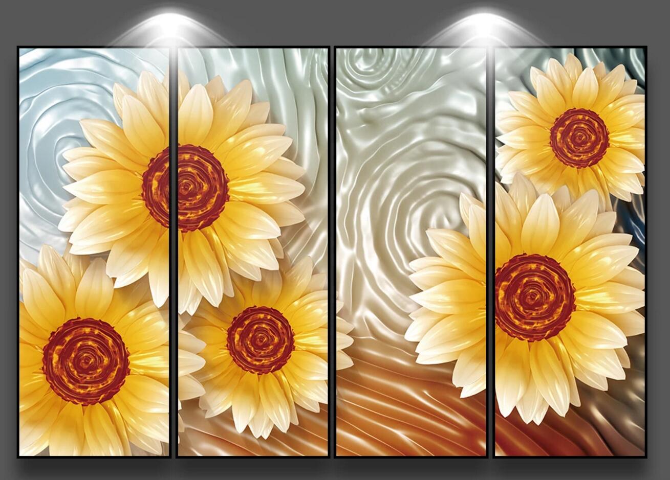 3D Jade Sunflower WC464 Wall Murals