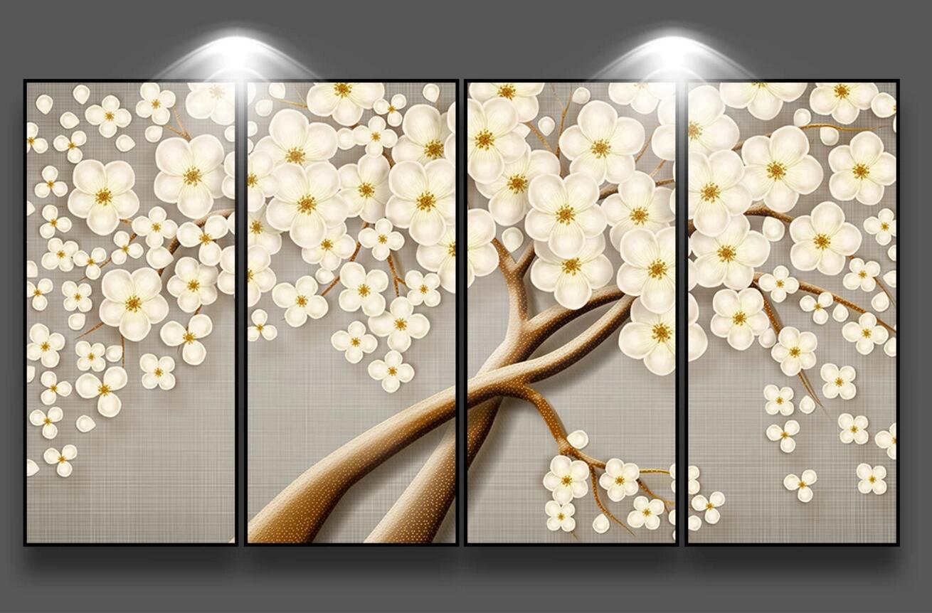 3D Plum Decoration WC450 Wall Murals