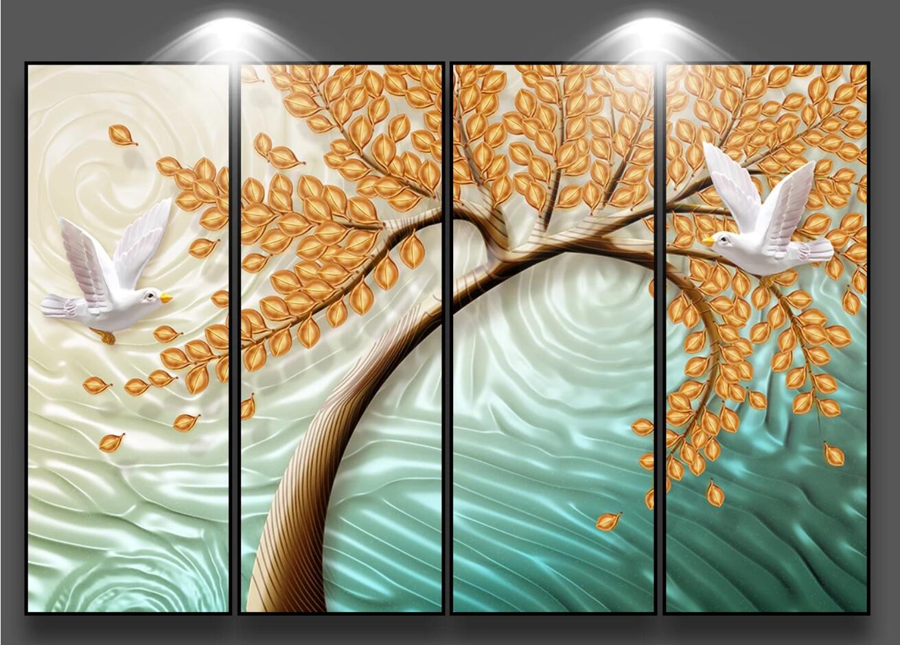 3D Golden Tree WC448 Wall Murals