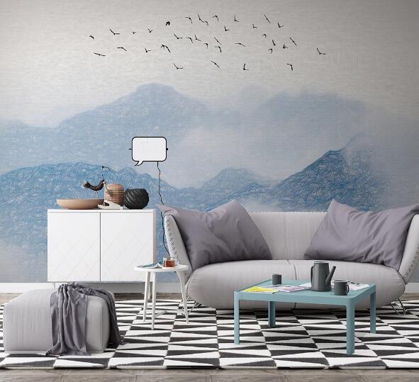 3D Yan Mountains WC1436 Wall Murals