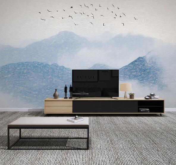 3D Yan Mountains WC1436 Wall Murals