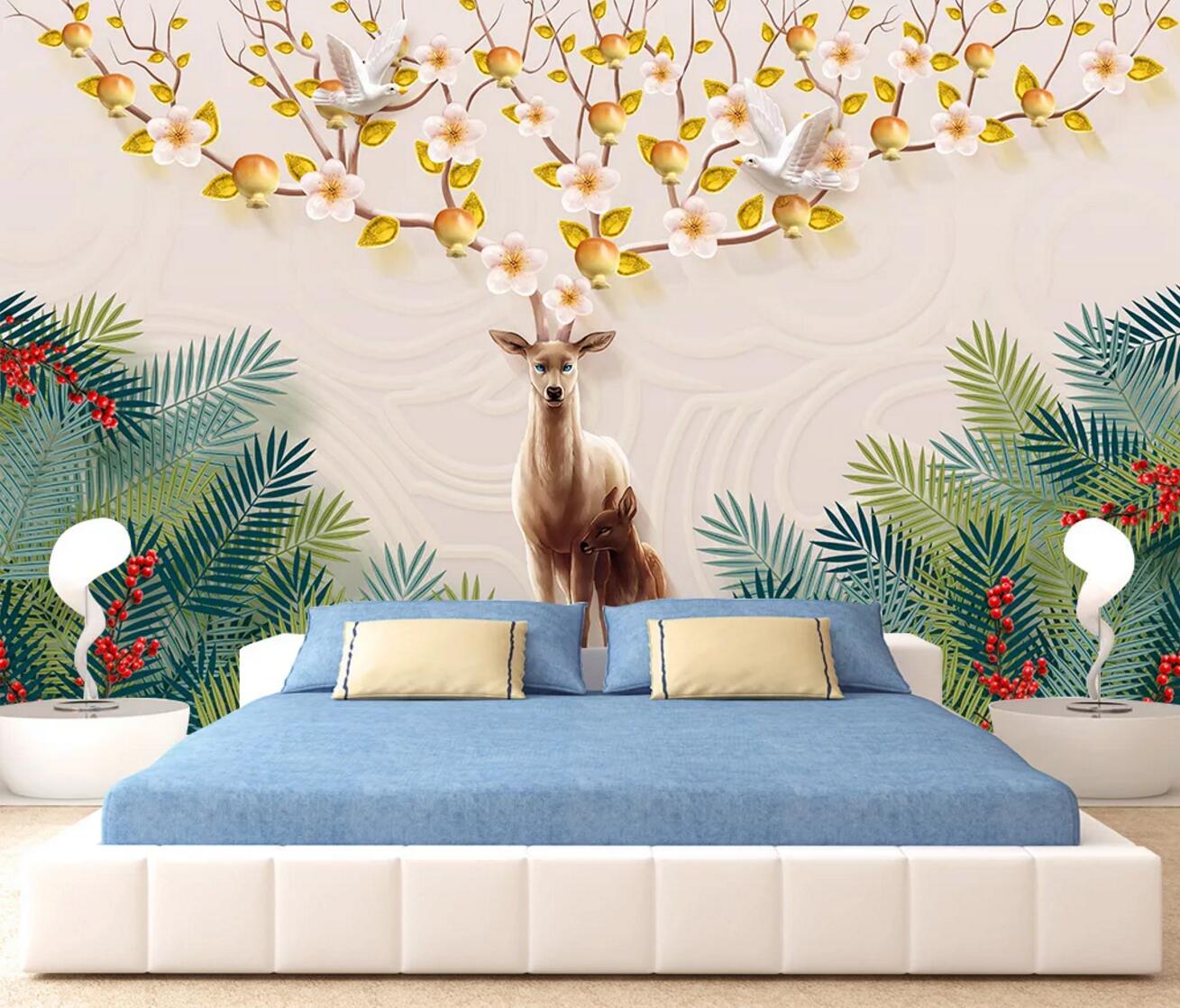 3D Deer Grass WC435 Wall Murals