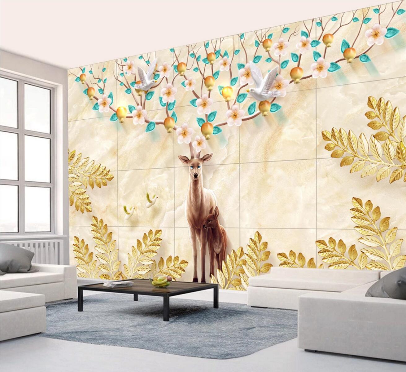 3D Deer Antlers WC434 Wall Murals