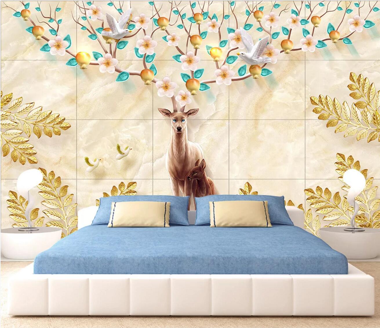 3D Deer Antlers WC434 Wall Murals