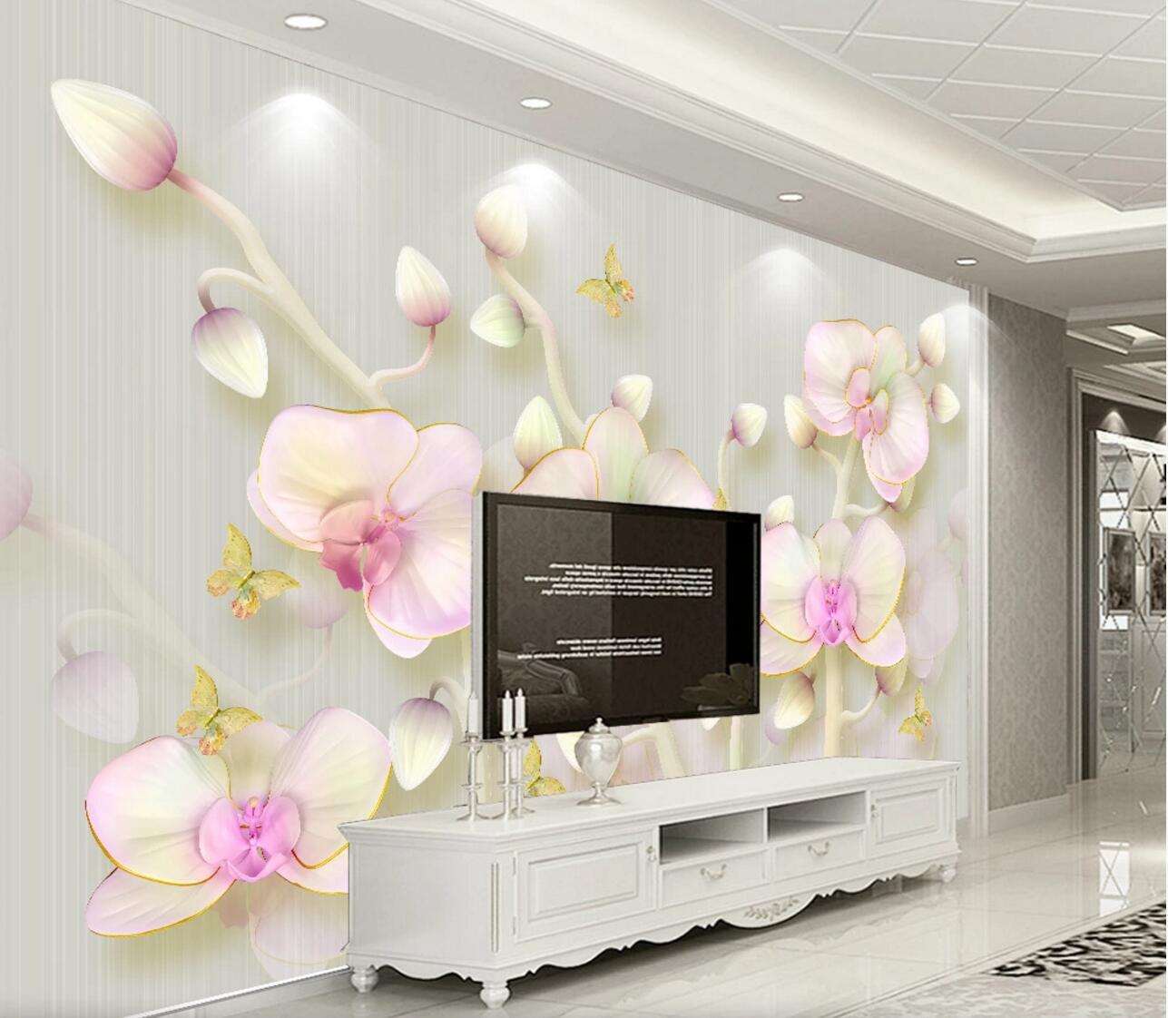 3D Butterfly Flower WC522 Wall Murals