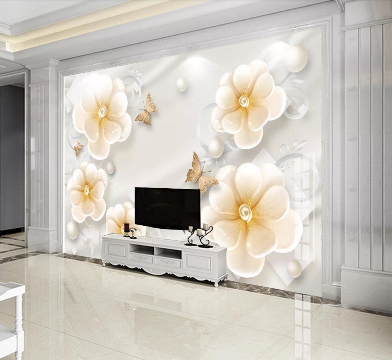 3D Yellow Flower WC659 Wall Murals