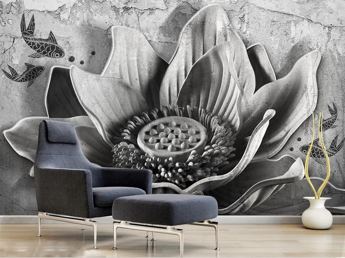 3D Black Lotus WC776 Wall Murals