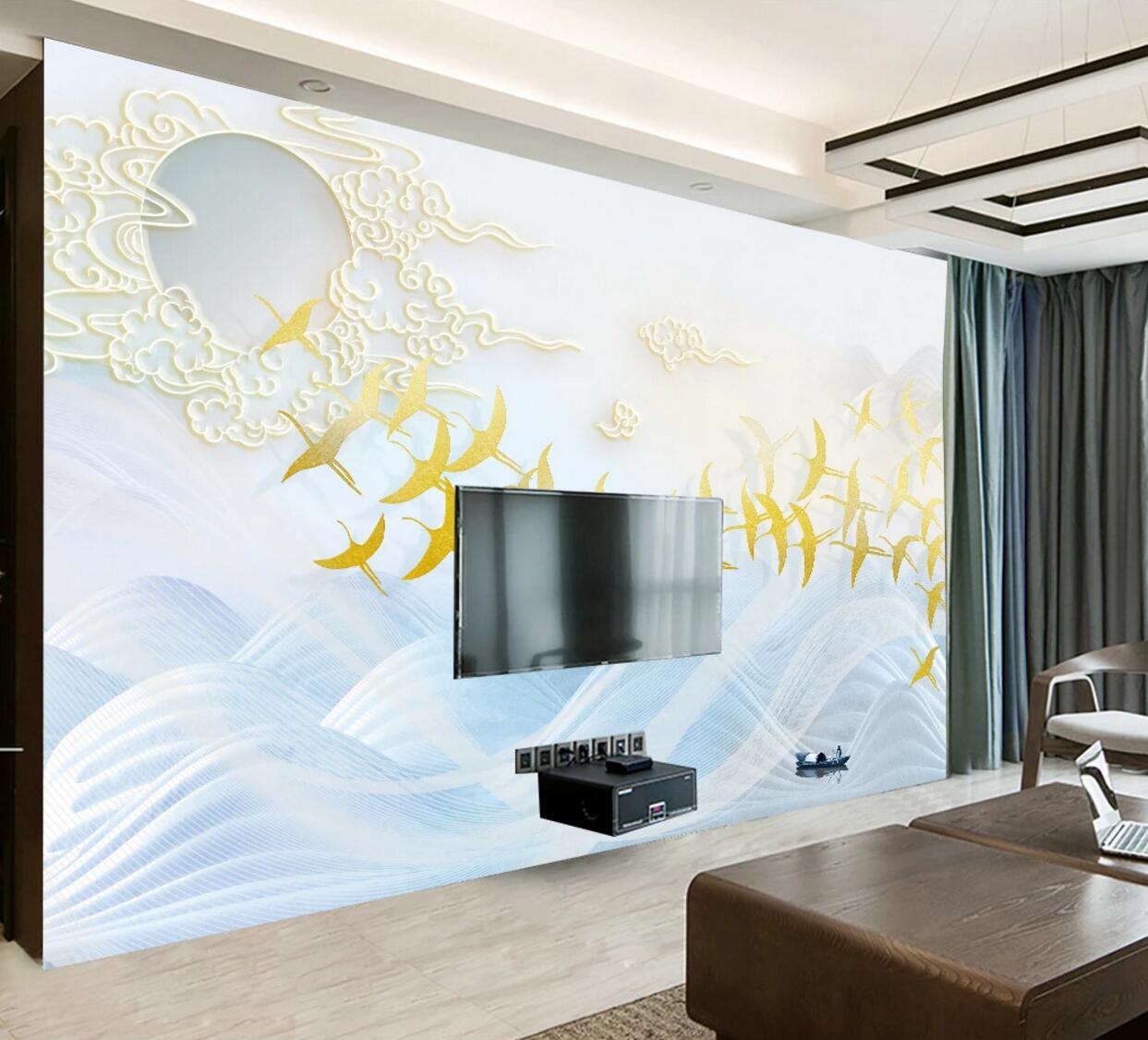 3D Geese Group WC734 Wall Murals