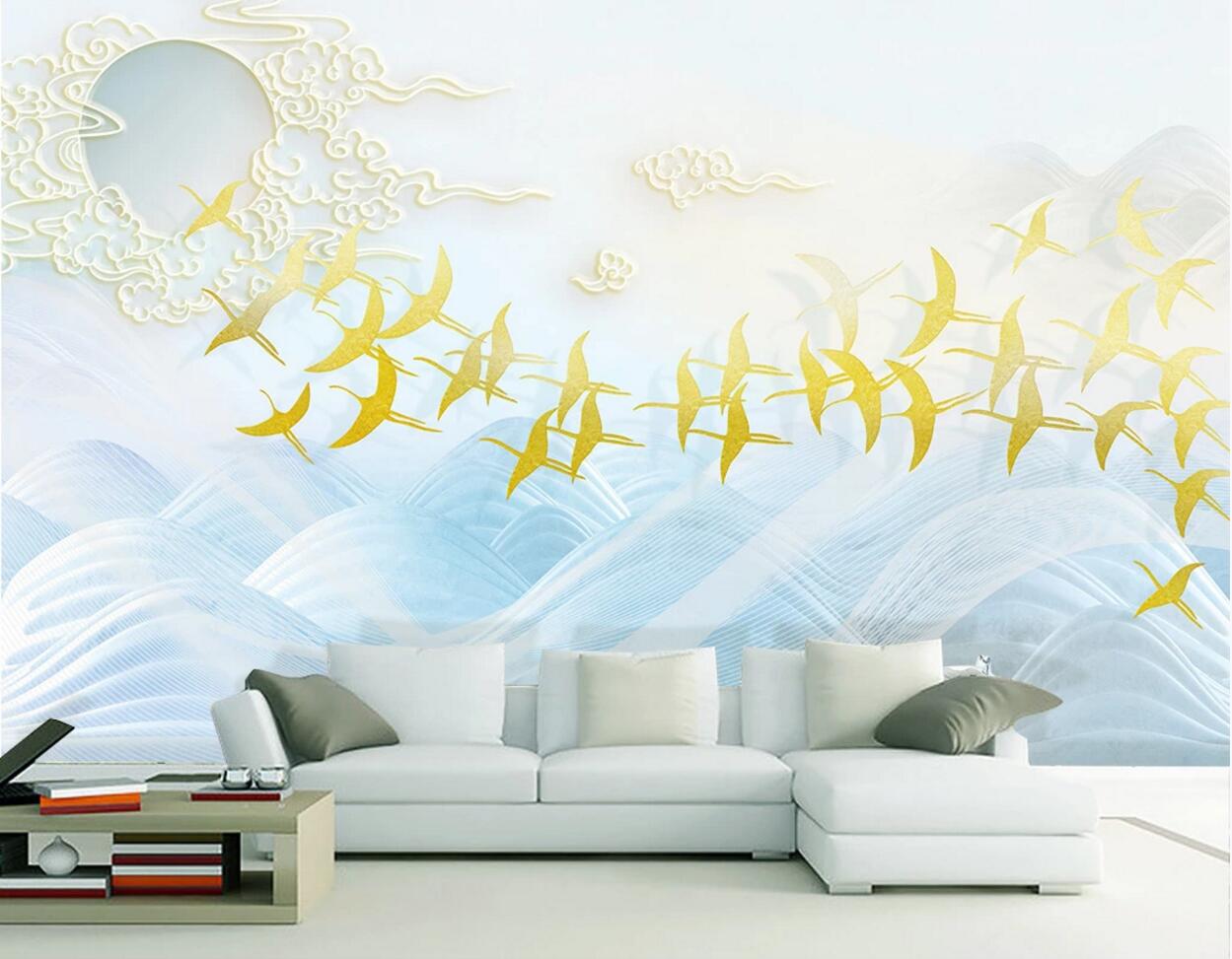 3D Geese Group WC734 Wall Murals