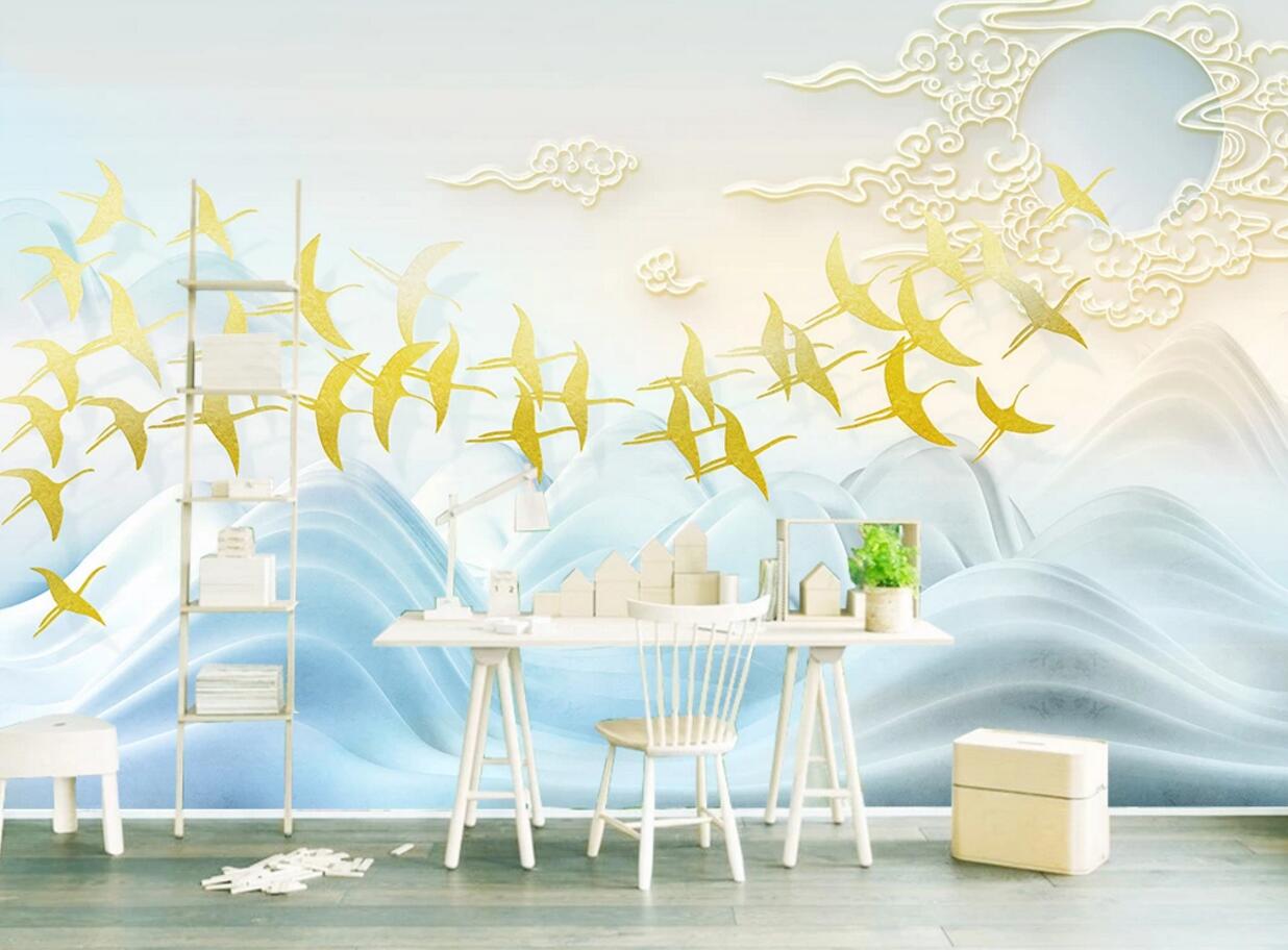 3D Golden Goose WC731 Wall Murals