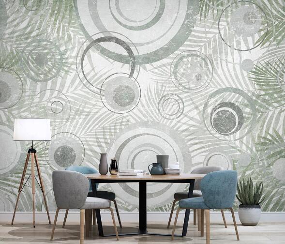 3D Green Leaf WC1300 Wall Murals