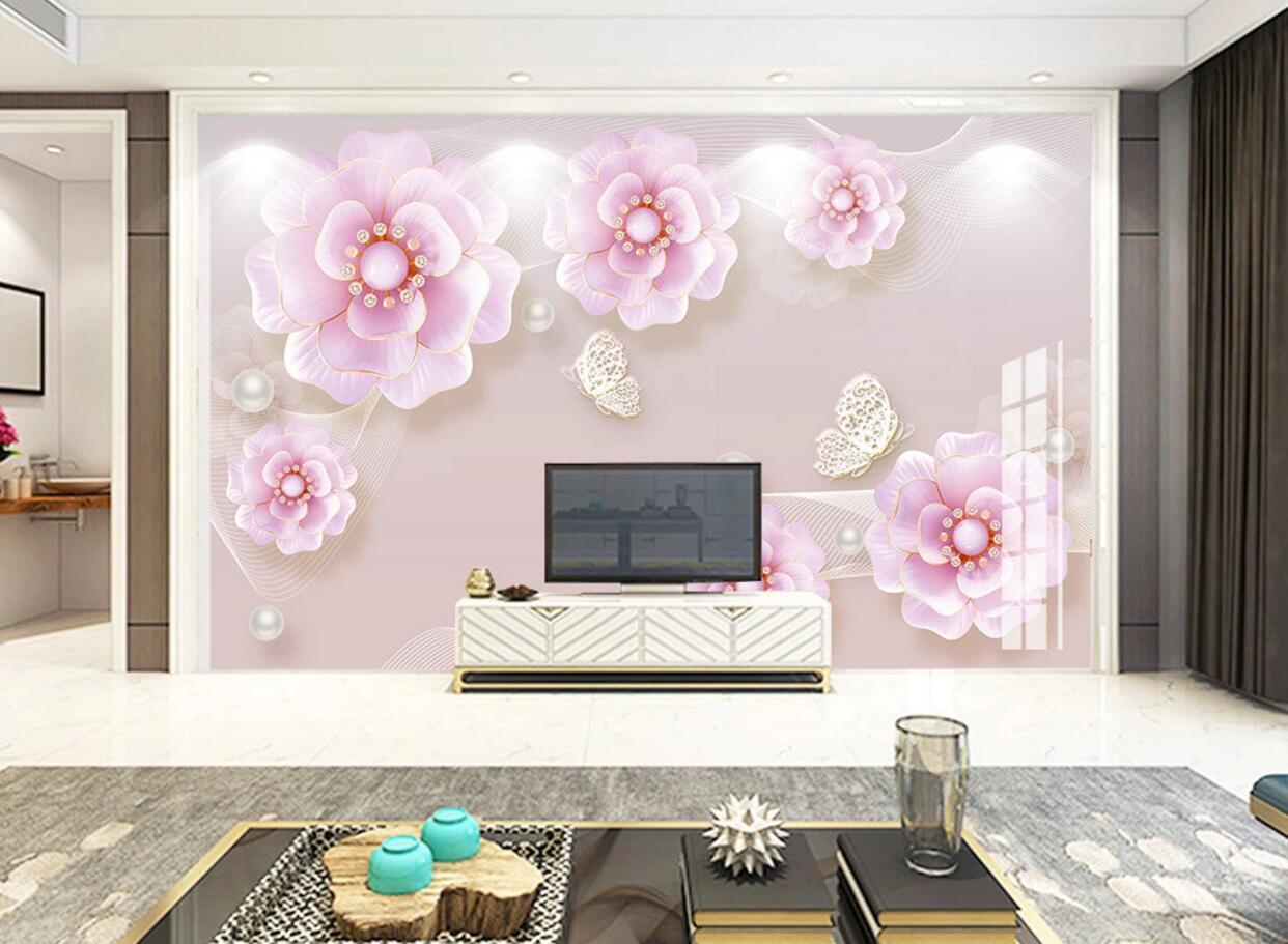 3D Jewelry Flower WC885 Wall Murals