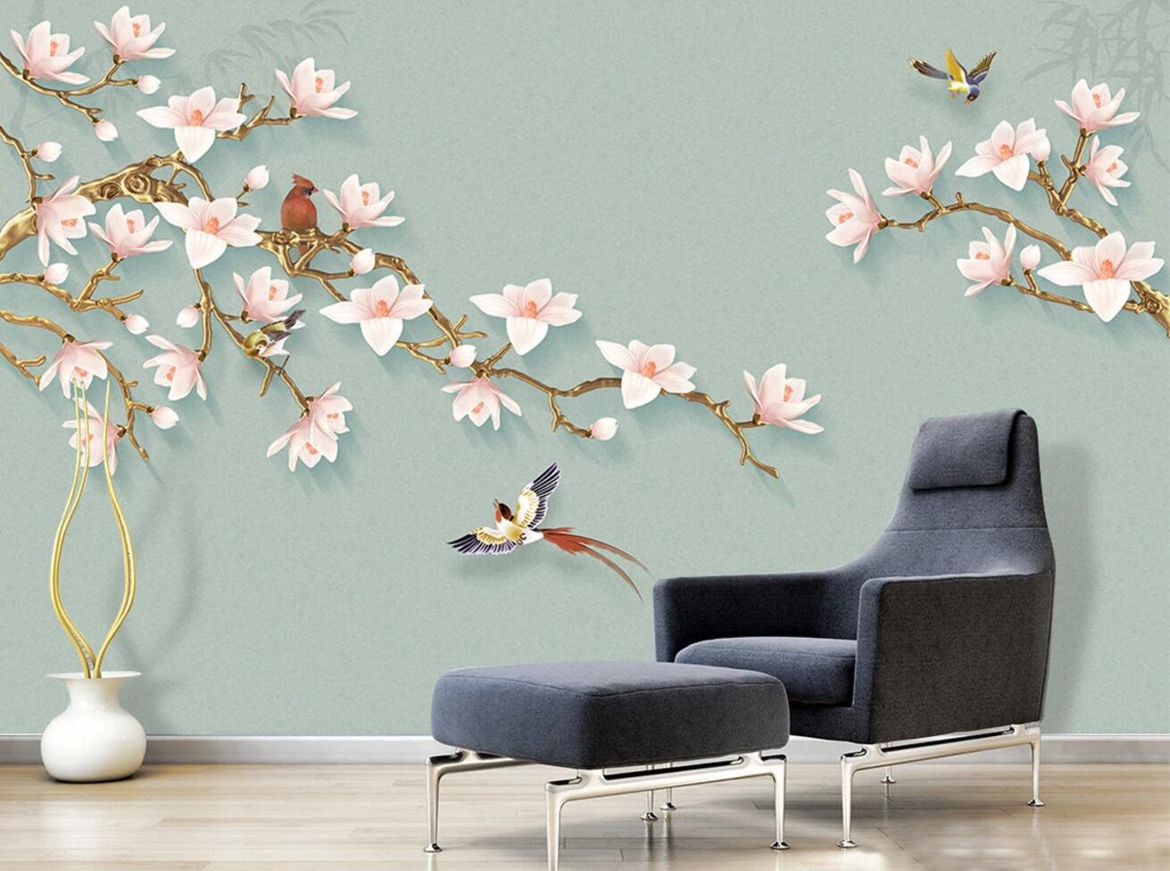 3D Swallow Flower WC816 Wall Murals