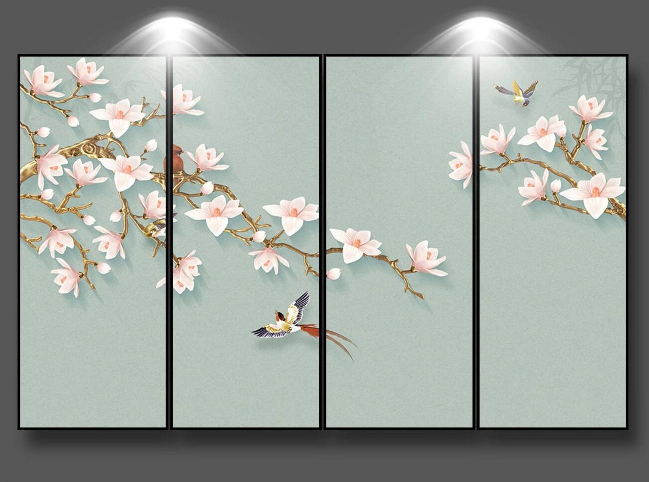 3D Swallow Flower WC816 Wall Murals