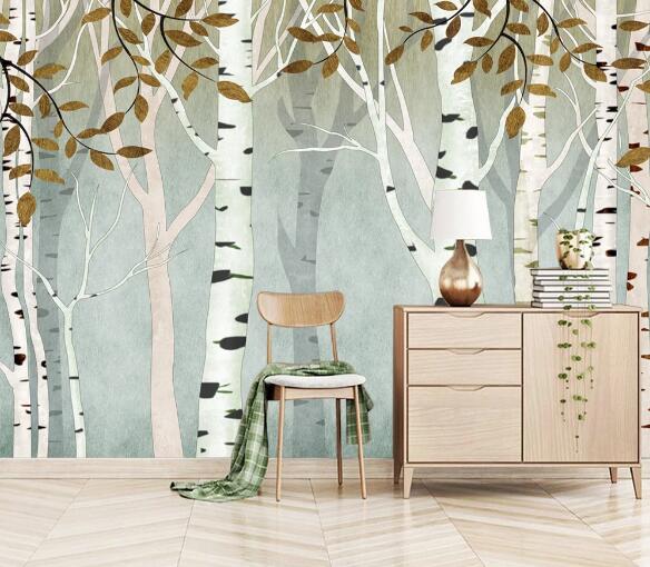 3D White Forest WC2087 Wall Murals