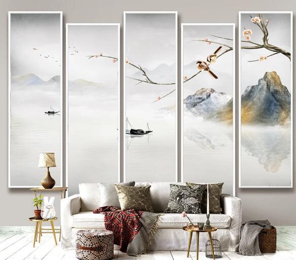 3D Plum Lake WC2043 Wall Murals